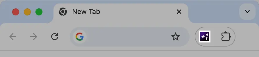 Pinned Clicker Counter extension icon in the Chrome toolbar
